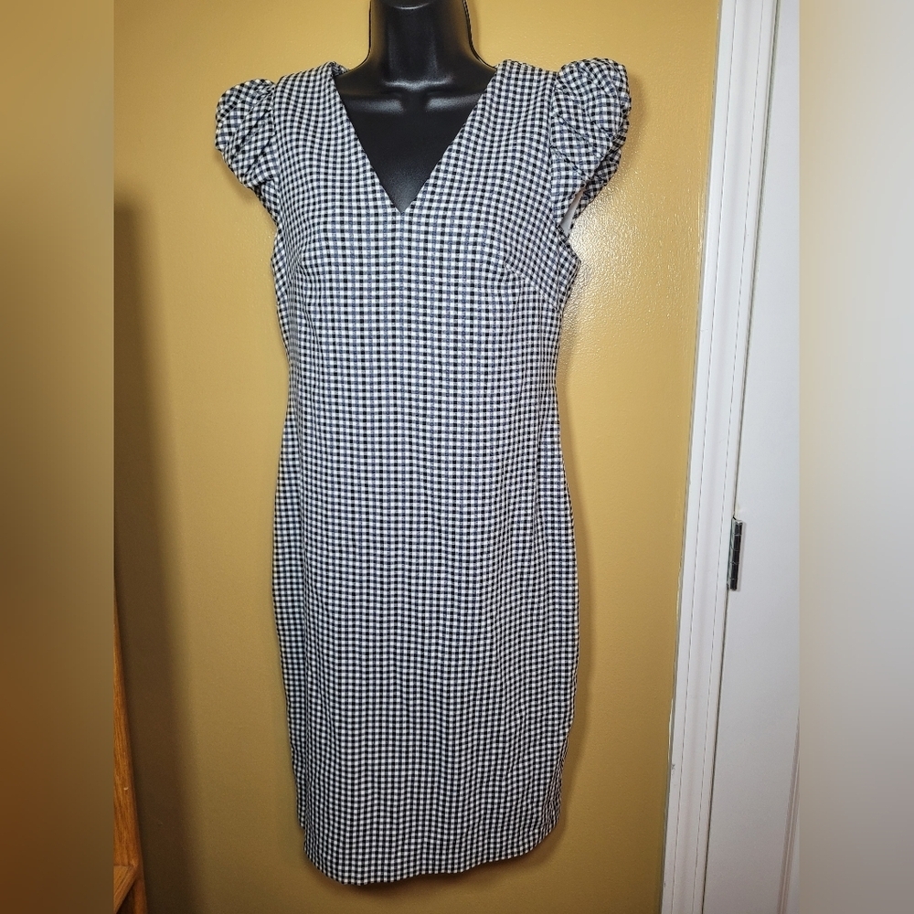 Calvin Klein Gingham Checkered Sheath Dress sz 8